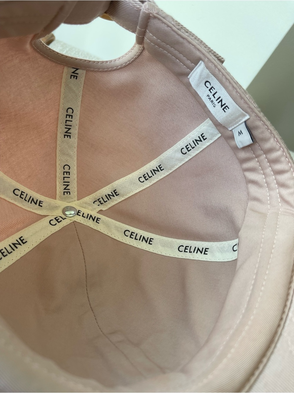 Celine Triomphe Baseball Cap/Hat Washed Cotton Blush M Authentic - Picture 7 of 8